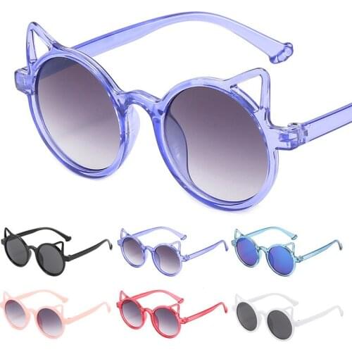 Sunglasses For Children Street Brand Glasses Cute Cat Ear Eyeglasses Transparent Frame Eyewear Simple Personality Girls' Glasses