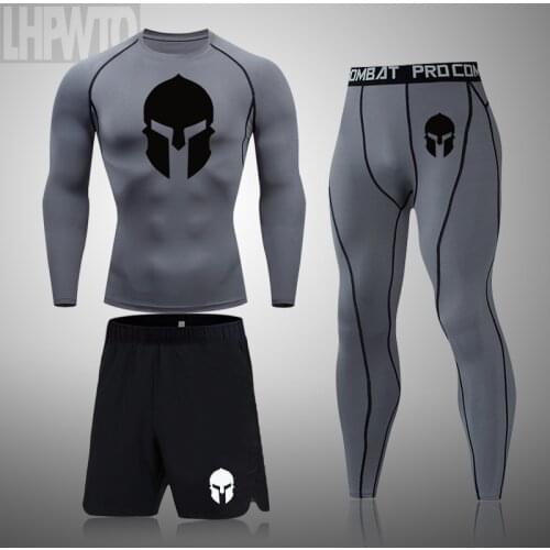 Spartan Compression Tracksuits Mens Sport Suit Quick Dry Running Sets Clothes Sports Joggers Training Gym Fitness Man Set