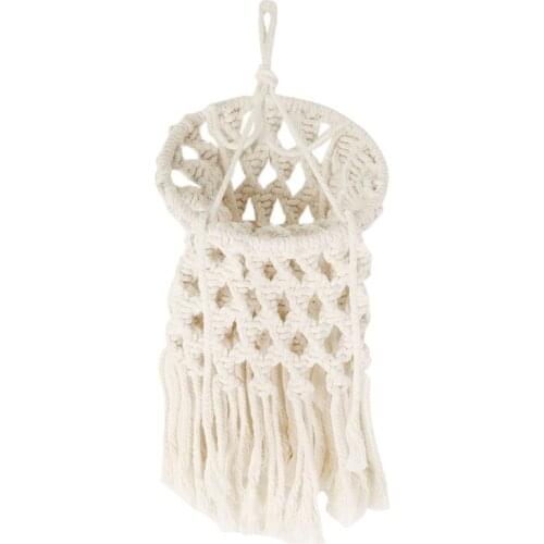 Boho Decor Macrame Tapestry Wall Hanging Hand-Woven Chandelier Lampshade House Coffee Restaurant Decor Wall Tapestry