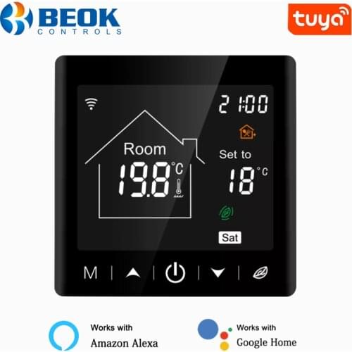 Beok Tuya Smart Thermostat Wifi Gas Boiler Temperature Controller with Bluetooth Celsius/Fahrenheit Works with Alexa Google Home