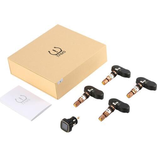 Universal TPMS Tyre Pressure Monitoring System Real-time Cigarette Lighter with 4 External Sensors LCD Digital Display