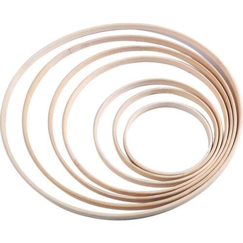 1Pcs Home Decor Bamboo Ring Wooden Circle Round Catcher DIY Hoop for Flower Wreath House Garden Plant Decor Hanging Basket