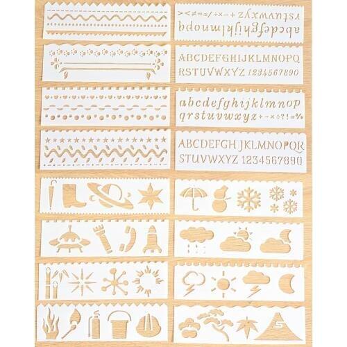 16pcs/Lot Airbrush Glitter Tattoo Template Set for Body Paint,Layering Stencils for Wall Scrapbooking Decor Embossing Paper Card