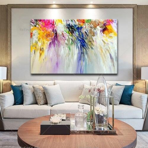 Abstract 100% Hand-Painted Landscape Painting on Canvas Artwork Living Room Wall Home Decoration
