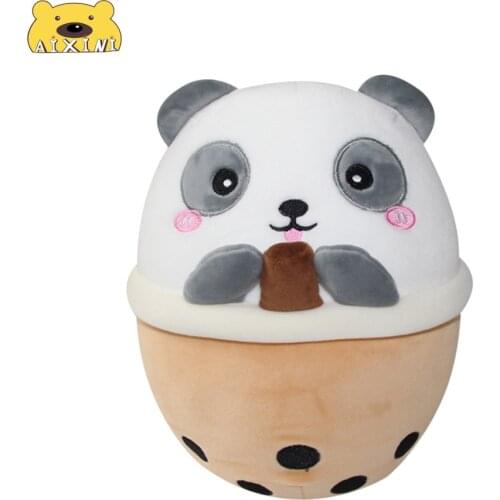 AIXINI Bubble Tea Plush Cup Cute Panda Boba Plush Stuffed Doll Squishy Animal Soft Hug Milk Tea Pillow Gift Bedding Decor Kawaii