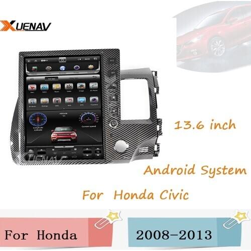 13.6 Inch Screen 2Din Android Radio DVD Player For Honda Civic 2008 2009 2010 2011 2012 2013 Car Stereo Head Unit GPS Navigation
