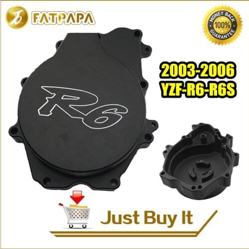 Free shipping new style motorcycle Aluminum Chrome Stator Engine Cover Fit for Yamaha YZF R6 2003 2004 2005 YZF R6S 2006 BLACK