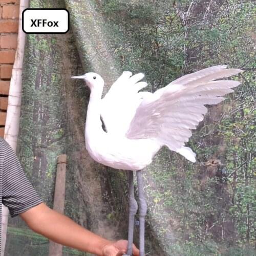 Big real life white Egret bird model foam&feather simulation wings Egret bird doll gift about 60x45cm xf0841
