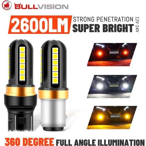 Bullvision Drl led 7440 P13W Psx24W H8 1157 1156 7443 Running Light White Yellow Red 360 Bau15S H11 3157 12V 24V Car Turn Signal