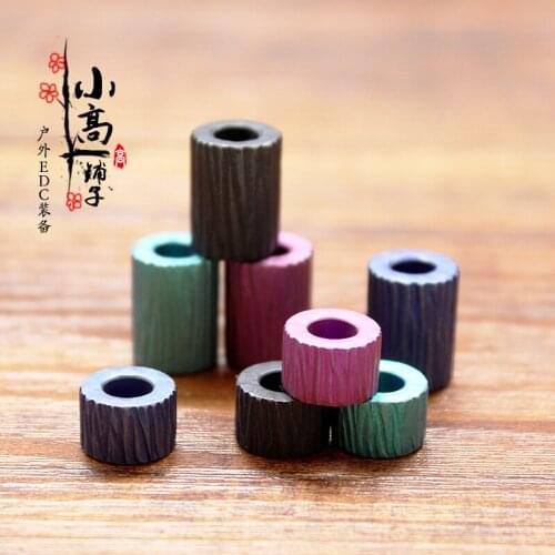 Titanium Alloy Bark Grain EDC Paracord Beads Alloy Knife Pendant Umbrella Rope Fall Outdoor Knife Pendant Phone Pendant