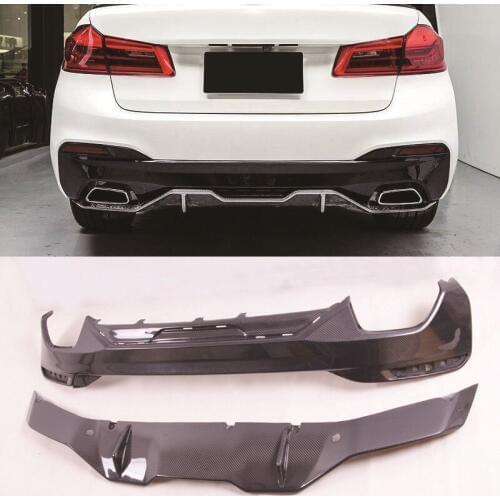 P Style Carbon fiber Rear Bumper Lip Diffuser 1Set Fit For BMW 5-Series G30 G38
