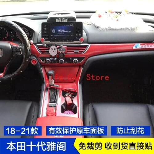 For Honda Accord 10th 2018-21 Carbon Fiber Gear Center Console Door Film Interior Sticker