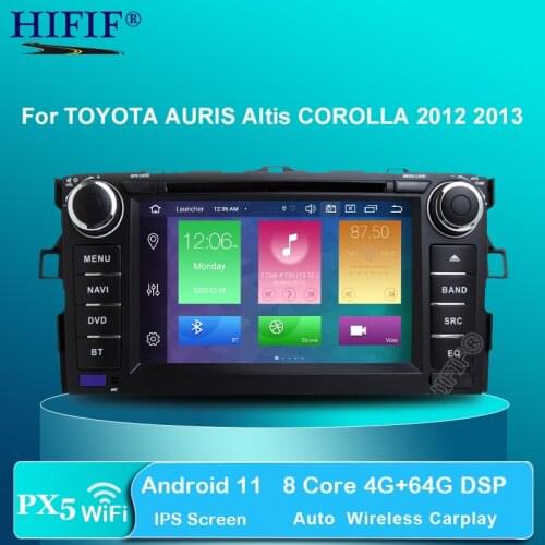 DSP IPS Android 10 2 DIN CAR dvd PLAYER For TOYOTA AURIS Altis COROLLA 2012 2013 GPS radio screen stereo navigation multimedia