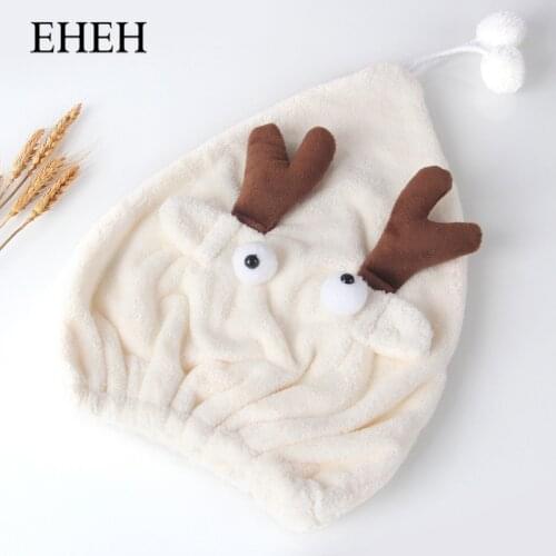 EHEH Cartoon Cute Hair Drying Cap Velvet animals After Shower Hat Drying Towel Quick Dry Bathroom Towel Super Absorbent