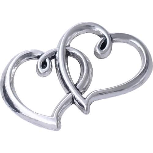 Eco friendly Metal Alloy Double Heart Connector Charm Sideways Link Heart for Bracelets Necklaces Making DIY