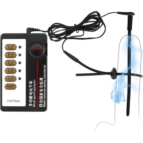 Electrical Shock Penis Ring Sex Toys for Men Delay Ejaculation Medical Therapy Massager Penis Plug Erotic Electro Stimulation