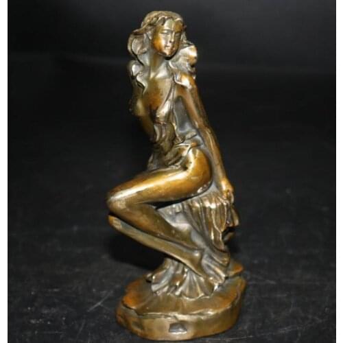 China brass Naked girl crafts statue