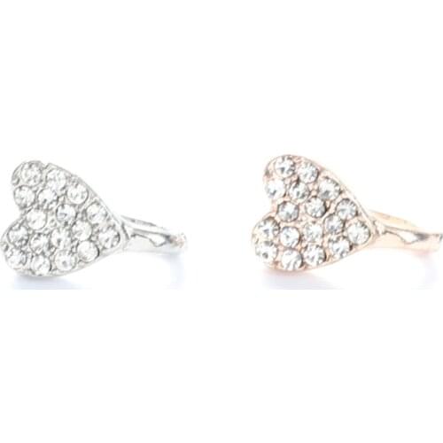 Crystal Rose Gold Star Nose Ring Heart Body Piercing Fake Septum Rings & Studs Pentagram Ear Clip Non Piercing Jewelry