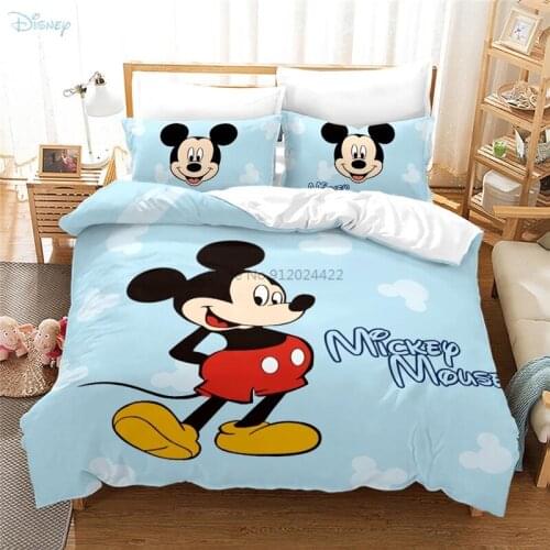 Disney Mickey Mouse Duvet Cover Set Pillowcase 3d Print Bedding Set 2/3pcs Single Double Twin Full Queen King Size Bedroom Decor