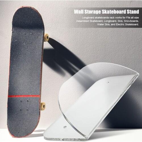 Longboard Skateboards Wall Mount Invisible Clear Wall Hanger Display Rack for Storing Your Skateboard or Longboard Skate