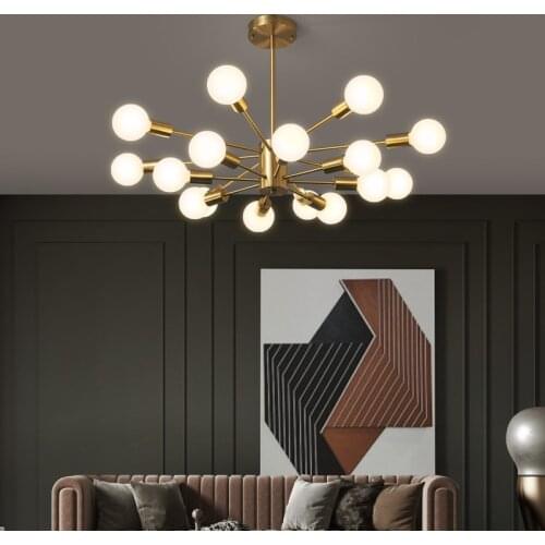 Nordic flush mount chandelier Dining Bedroom Kitchen Modern Glass Ball chandelier arms Home Indoor farmhouse lighting