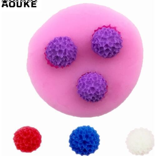 Mini Chrysanthemum Fondant Silicone Mold Flowers Chocolate Mould Pastry Baking Cake Decorating Tools Candy Biscuits Molds Aouke