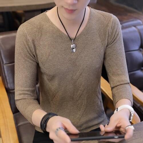 Men Sweater Knitted Sweater Mens Fashion Pullovers Autumn and Casual Winter Mens Long Sleeve Sweater Korean comfort Youth New