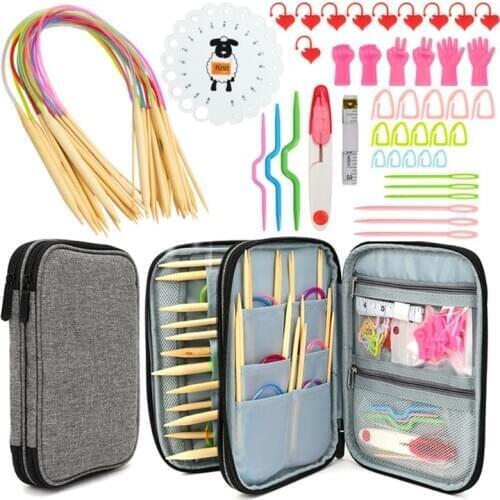 Circular Knitting Needles Set DIY Yarn Craft Weave Tools Scissors Measure Ruler Sewing Accessories