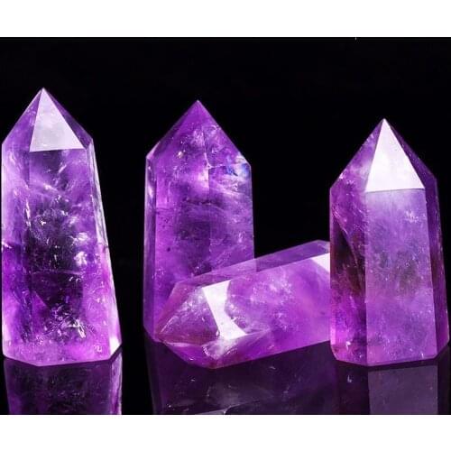 1pcs natural amethyst white crystal citrine powder crystal fluorite column home ornament decoration holiday gift lucky stone