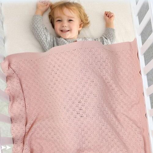 Candy Color Baby Blanket Knitted Cotton Newborn Swaddle Wrap Baby Receiving Blanket Stroller Bedding Sofa Car Seat Covers
