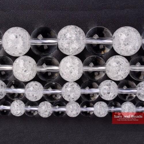 Wholesale Multi Dream White Cracked Quartz Crystals Beads For Necklace Bracelet Making Strand 16" MWCQ9