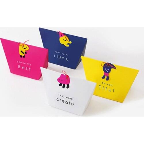 Gift Box With Cartoon Card Wedding Favor Candy Chocolate Cake Paper Bags Jeweler Packaging Boxes Party Birthday Supplies