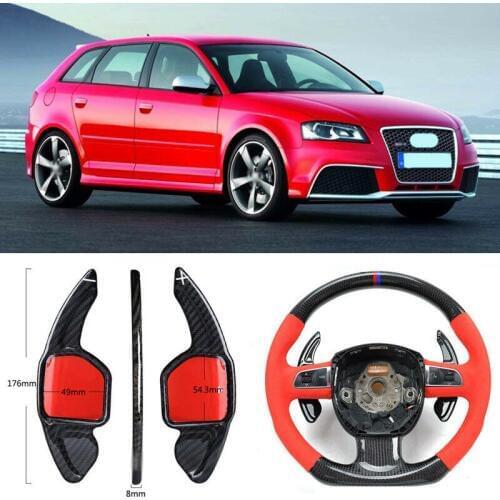 Carbon Fiber Gear DSG Steering Wheel Paddle Shifter Cover Fit For Audi RS3 2012/RS6 2009/S3 14-17