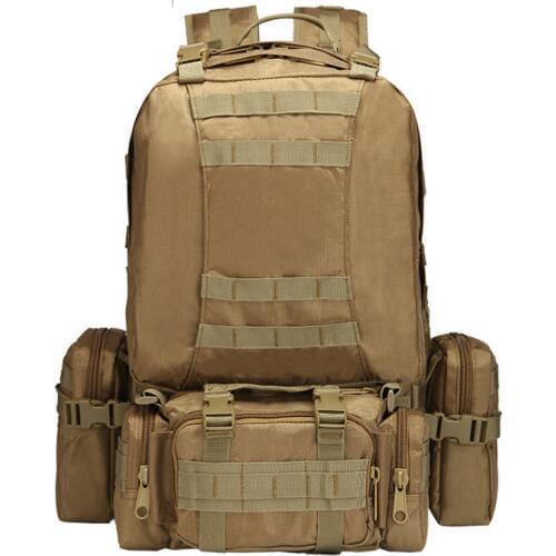 45L Outdoor Mountaineering Backpack Traveling Multi-functional Tactics Army Fans Camping Backpack +Molle small bags A4297