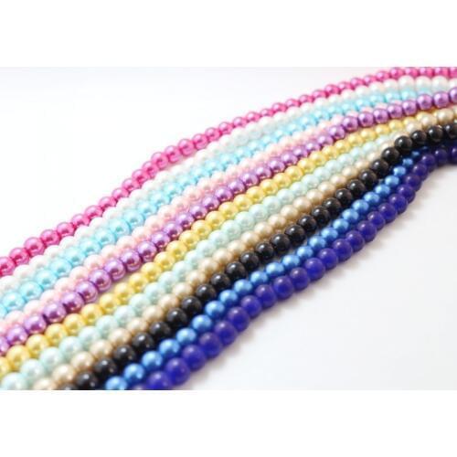 90Pcs/Lot 8MM glass Pearls beads round DIY Jewelry Making Mixed multicolor