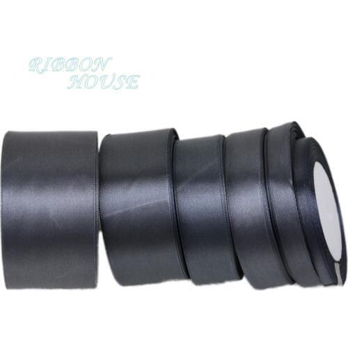 25 yards/roll) Dark Grey Single Face Satin Ribbon Wholesale Gift Wrapping Christmas ribbons