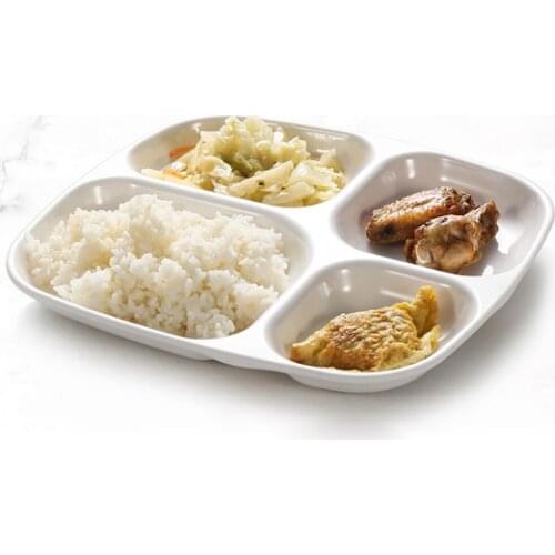 Heatble Anti-fall Resin Divided Plate Fast Food Plate For School Canteen Shop Home Divided Tray For Fruit Nuts Candy Snacks