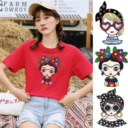 Embroidered Sequins Girl Cloth Stickers Fashion Clothes T-shirt Coat Clothing Accessories Decorative Stickers