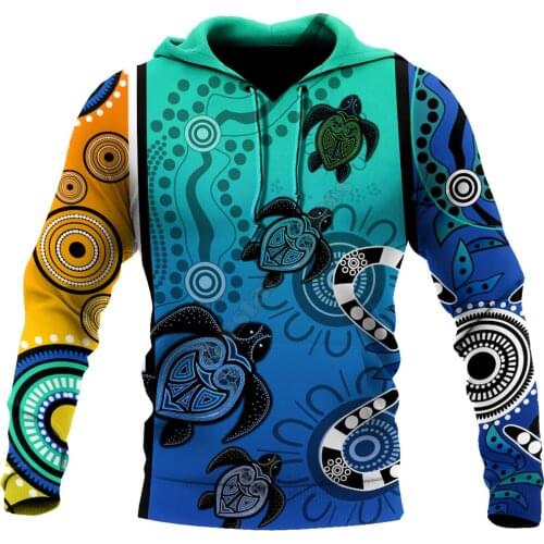 Aboriginal Indigenous Turtle Dot Painting Art 3D printed Sweatshirt zipper hoodies women For men Pullover Cosplay Costumes
