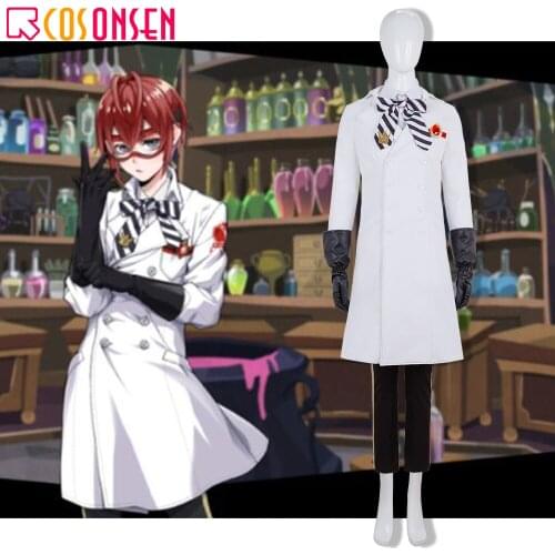 Twisted Wonderland Riddle Cosplay Costume Riddle Experimental Clothes Adult White Suit Halloween Costume COSPLAYONSEN Made
