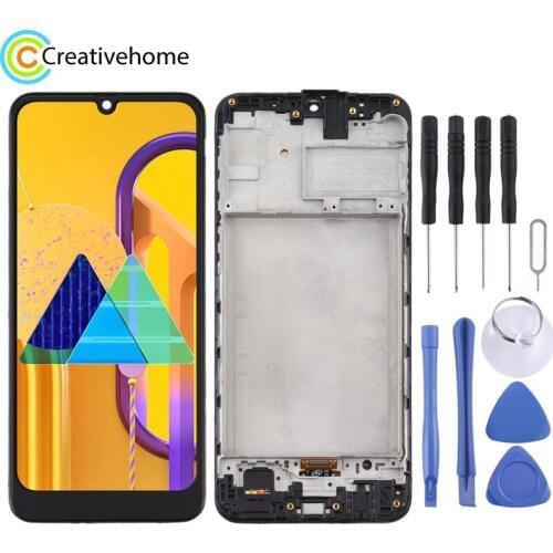 For Samsung Galaxy M30s(Black)TFT Material LCD Screen and Digitizer Full Assembly With Frame for Galaxy M30s Screen Replacement