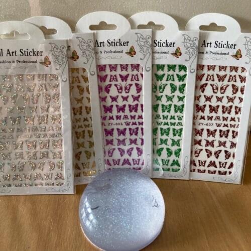 Golden Butterfly Nail Sticker Nail Decal 1pc Nail Art Gold/Silver Butterfly Sticker Manicure Summer/Spring Butterfly Sticker ZY