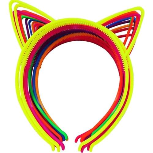 XIMA 12pcs ABS Plastic Girls Cat Ears Headband Hairband Head Band Children Accessories GHB018
