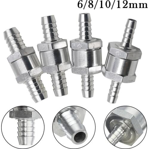 2PCS One Way 6/8/10/12/4 Size Car Valves Aluminium Alloy Fuel Non Return Check Valve One Way Fit Carburettor Hose Pipe Connector