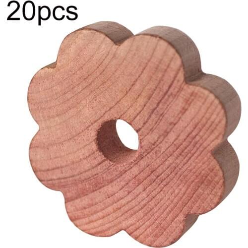 20Pcs Flower Mothproof Moisture-proof Cedarse Closet Drawer Wardrobe Wood Block