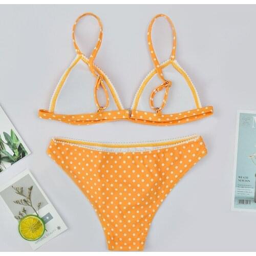 2020 new swimsuit polka dot split swimsuit female sense bikini