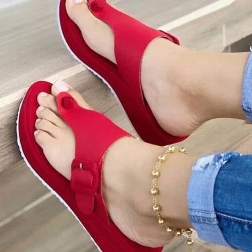 2021 Sandals Ladies Wedges Flat Shoes Summer Casual Girls Wedges Slip-on Girls Plus Size Flip Flops Slippers Women