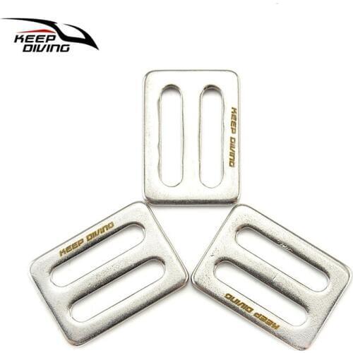 3pcs 316 Stainless Steel Diving Belt Strap Slider Buckles Webbing for 5CM Wide RibbonDiving Spring Button Pool Accessories