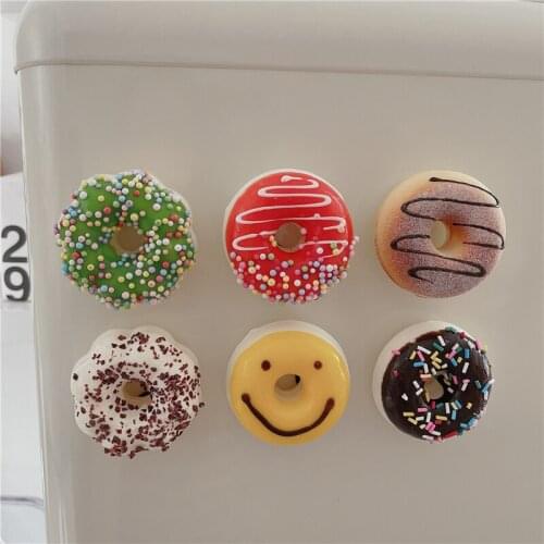 3D Simulation Doughnut Fridge Magnets наклейки на холодильник Ins Style Home Decoration Dessert Shot Props Refrigerator Sticker