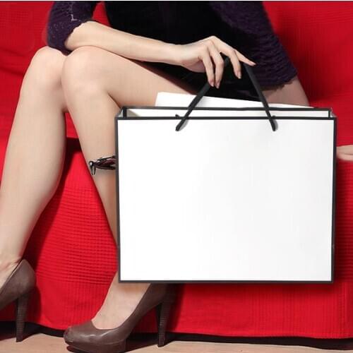 4 Size Available 100PCS/LOT White With Black Side New Style Paper Bag Gift Packaging Bag